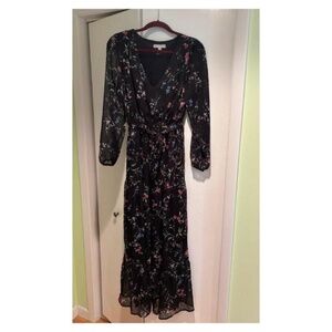 Chelsea28 Nordstrom Maxi Long Sleeve V-neck Floral Dress, Size S
